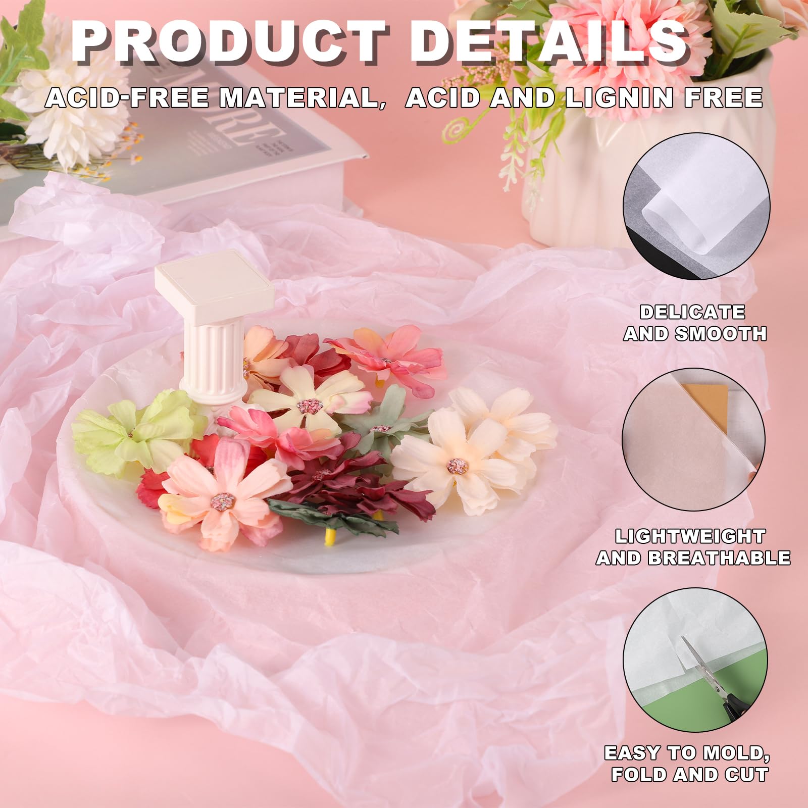 TOYMIS textura del papel tisú vista de cerca que previene rozaduras