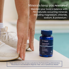 Trace Minerals botella abierta con cápsulas lista para uso diario