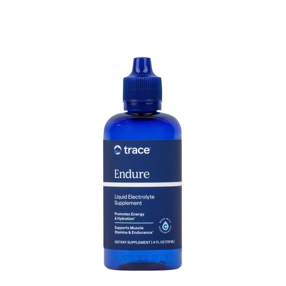 Trace Minerals frasco Endure frontal mostrando envase y beneficio de hidratación rápida