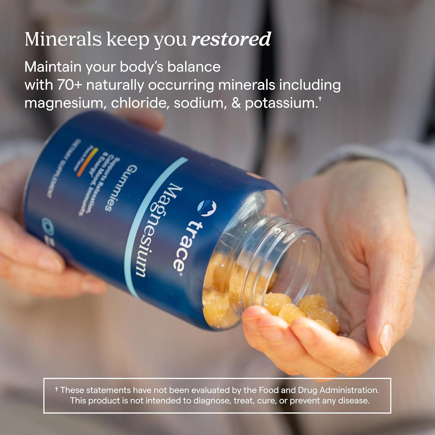 Trace Minerals etiqueta nutricional legible con dosis y advertencias útiles