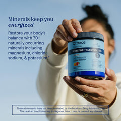Trace Minerals etiqueta con lista de minerales y electrolitos destacada