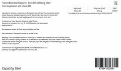 Trace Minerals etiqueta nutricional legible indicando 1000 mcg por porción