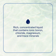 Trace Minerals etiqueta en primer plano con información de pureza