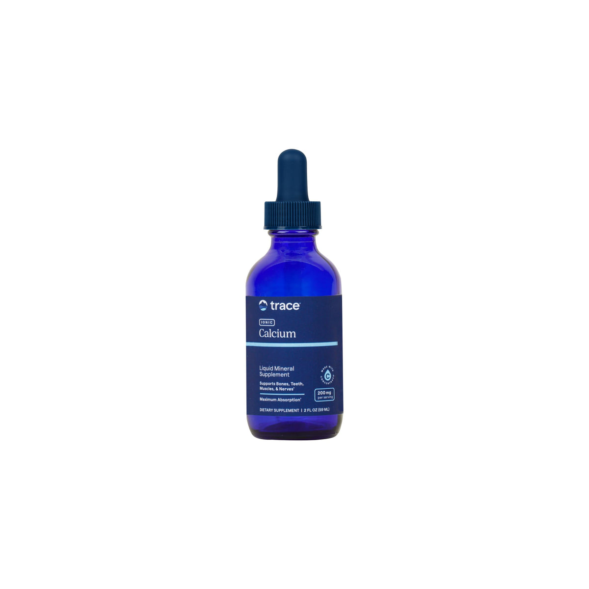Trace Minerals frasco frontal mostrando etiqueta clara y tamaño práctico