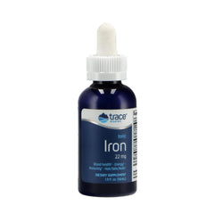 Trace Minerals envase frontal del suplemento de hierro, práctico y portátil