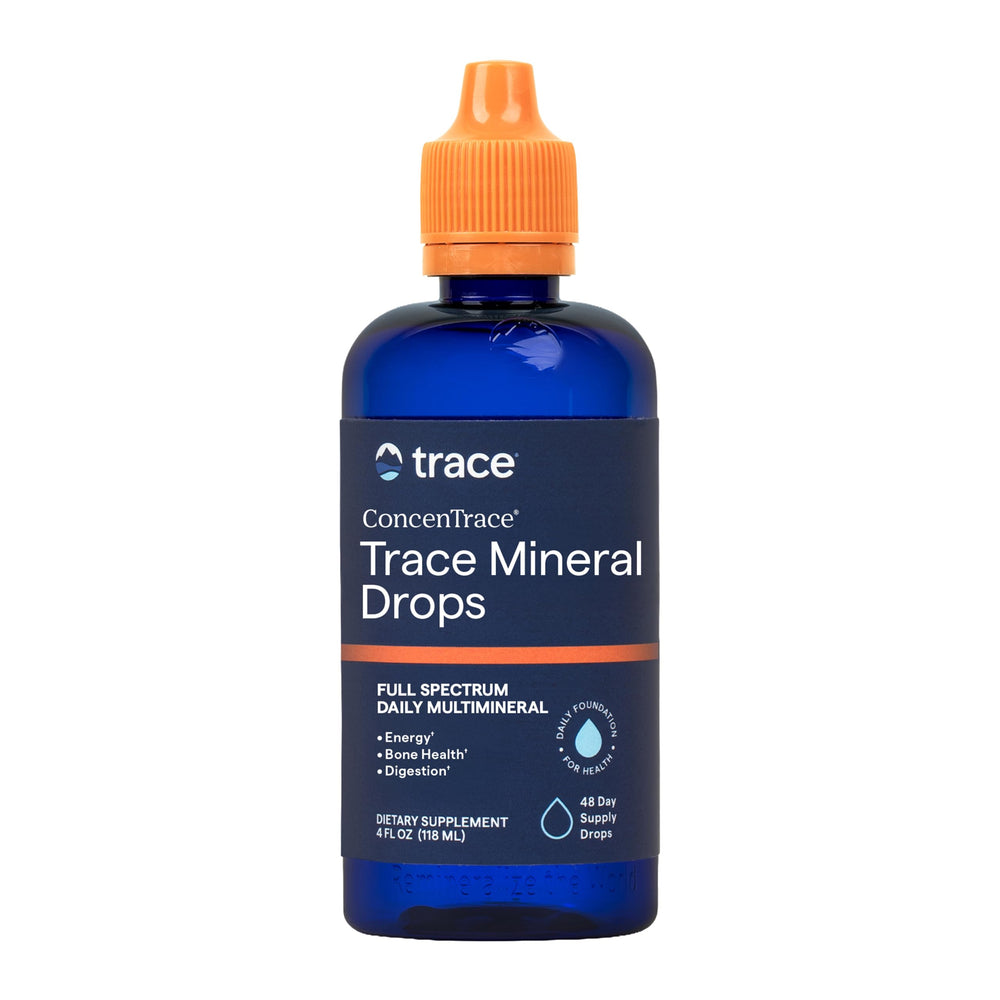 Trace Minerals envase frontal mostrando diseño y dosis clara