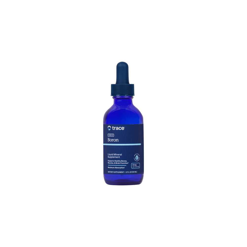 Trace Minerals frasco frontal mostrando diseño y dosis claras