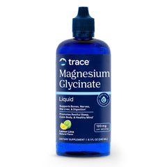 Trace Minerals frontal del envase mostrando la botella y el sabor limón-lima, fácil de usar