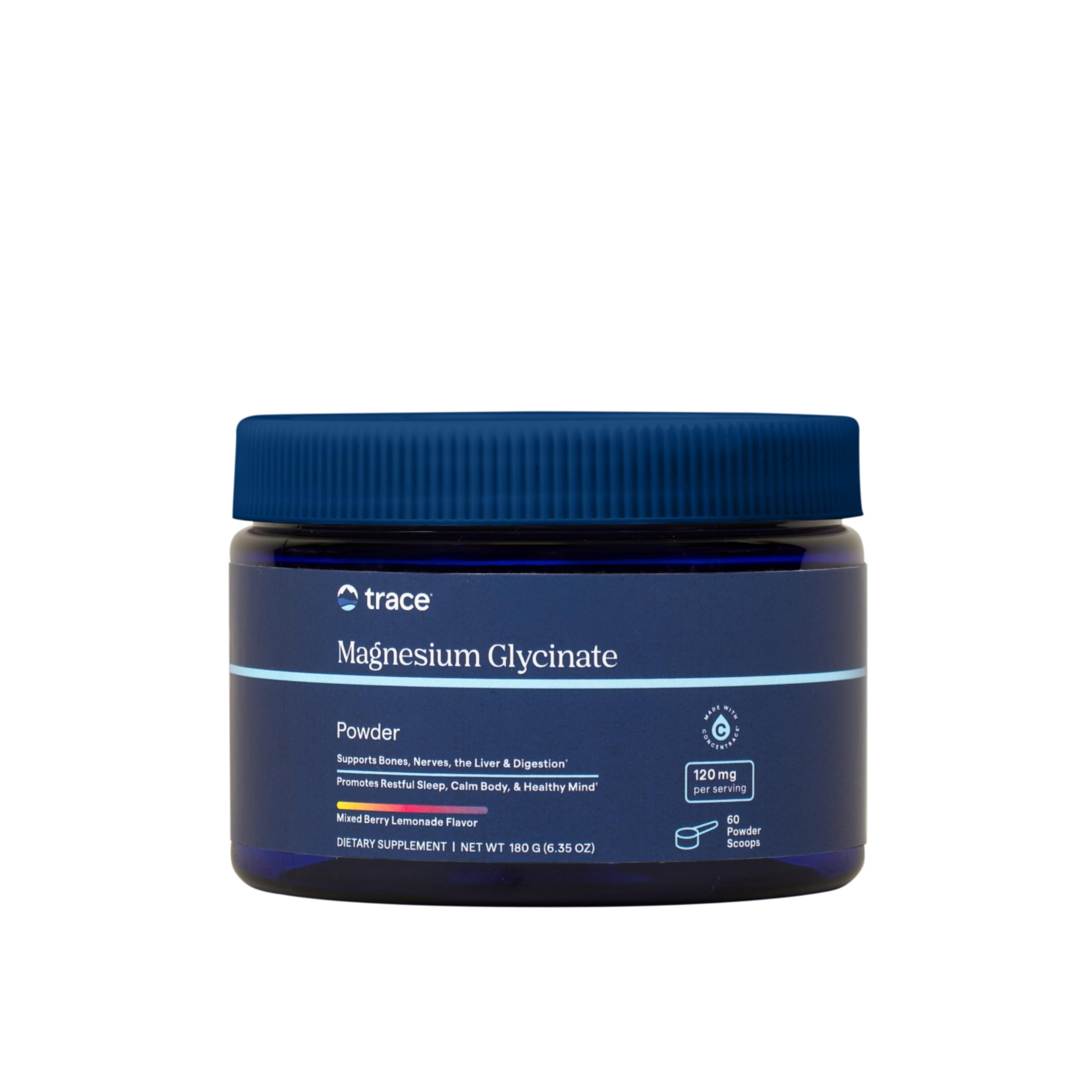 Trace Minerals envase frontal y nombre visible beneficio claridad