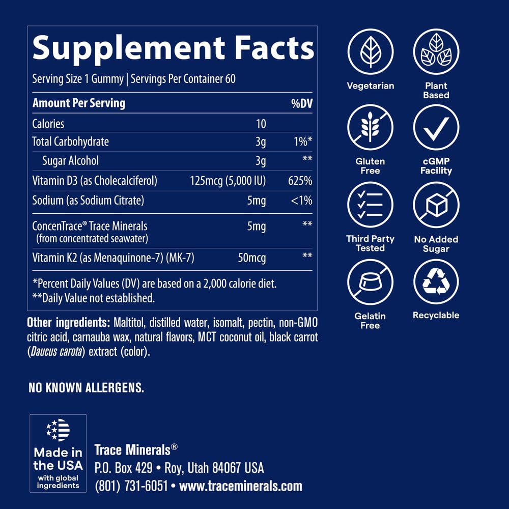 Trace Minerals textura de gomita en primer plano, aspecto apetecible