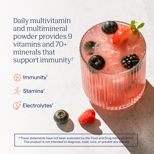 Trace Minerals sobre abierto con polvo efervescente listo para disolver