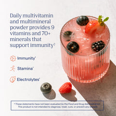 Trace Minerals sobre abierto con polvo efervescente listo para disolver