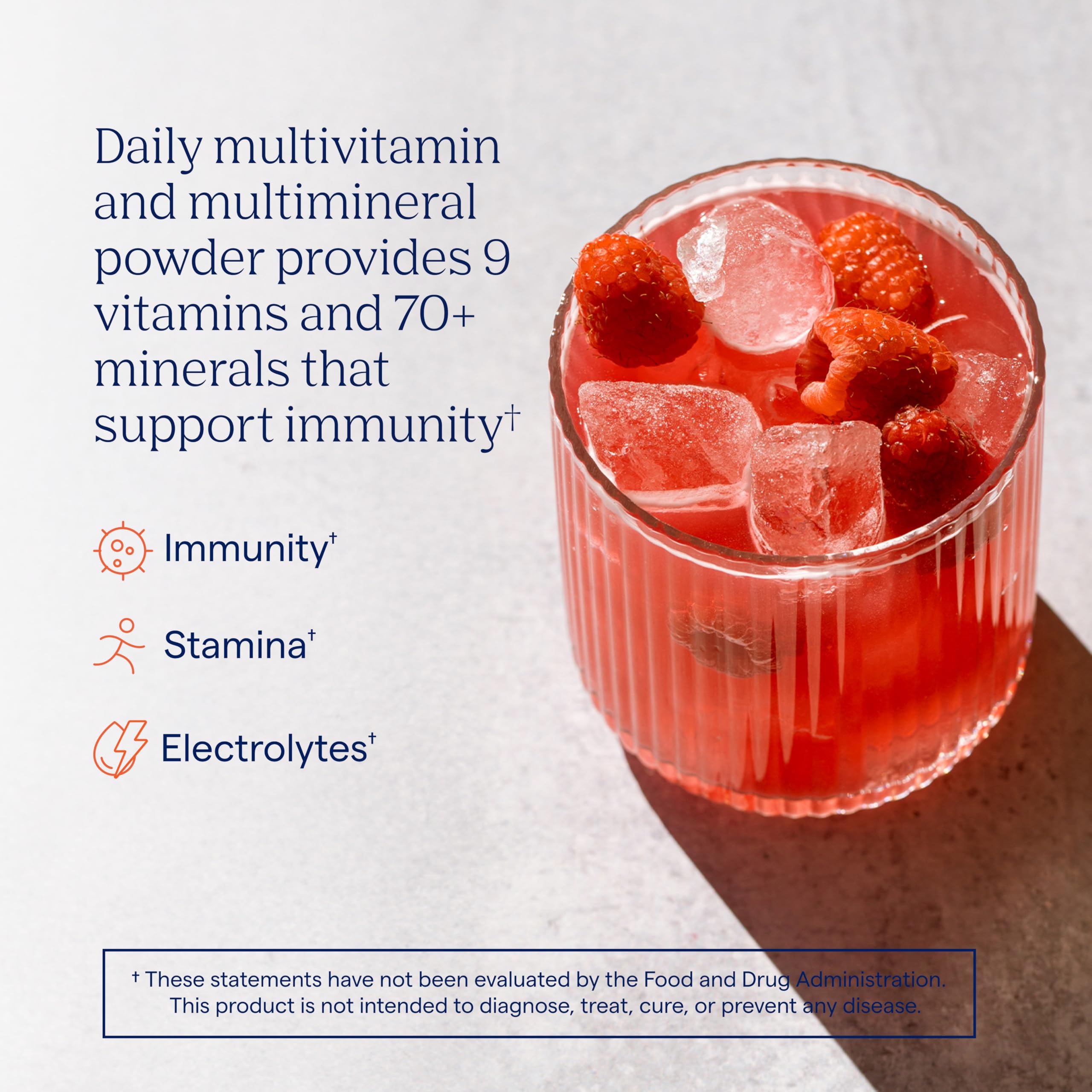 Trace Minerals sobre individual abierto en primer plano, conveniencia para viaje
