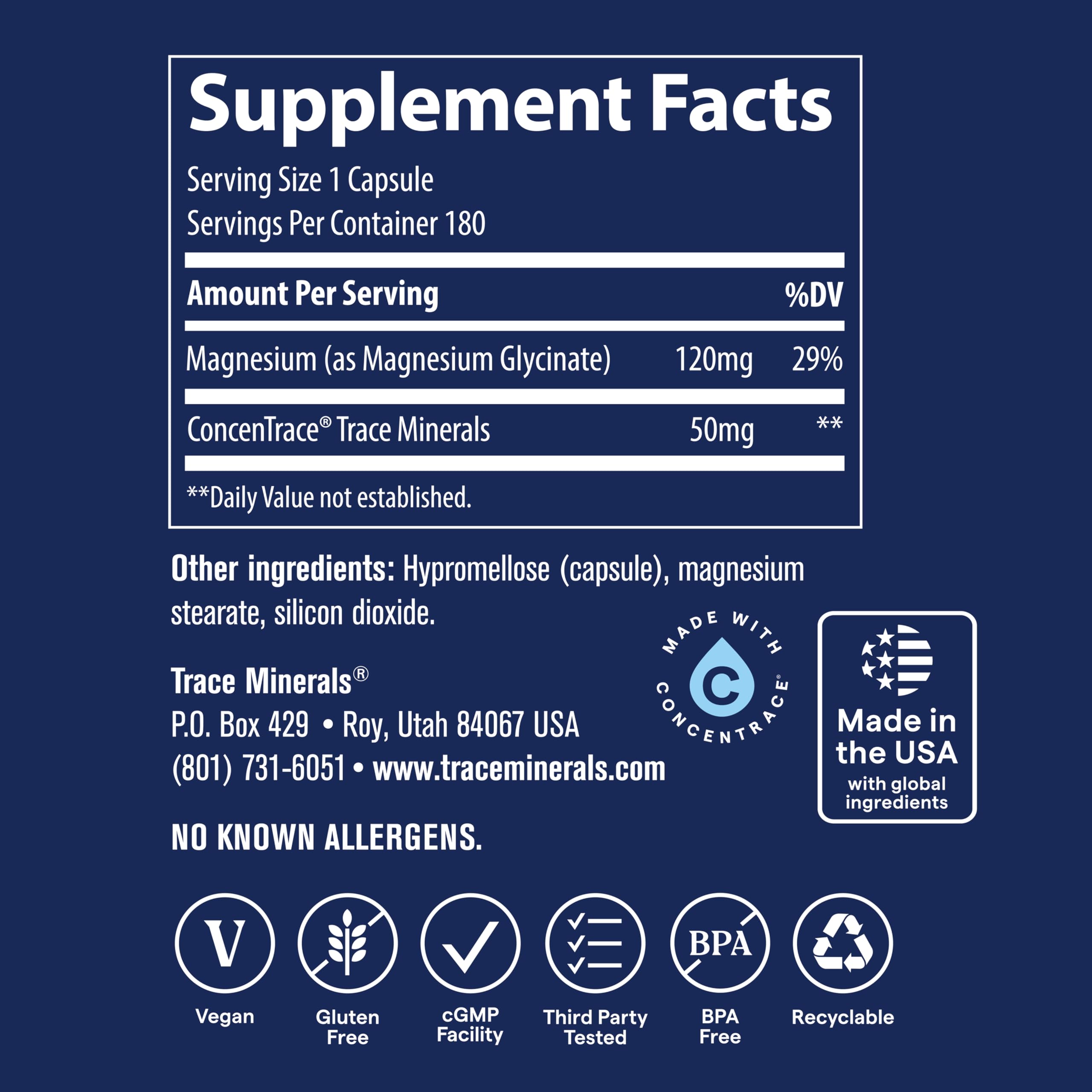 Trace Minerals detalle de la textura de la cápsula que sugiere pureza