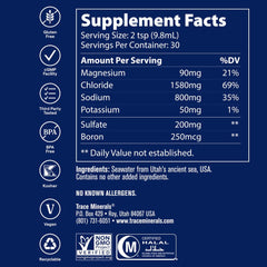 Trace Minerals detalle del gotero y textura líquida, precisión en la dosificación