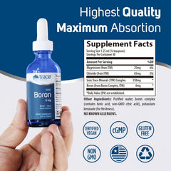 Trace Minerals liquido en primer plano, mostrando textura fluida