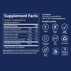 Trace Minerals vaso con mezcla lista para beber que facilita la hidratación inmediata