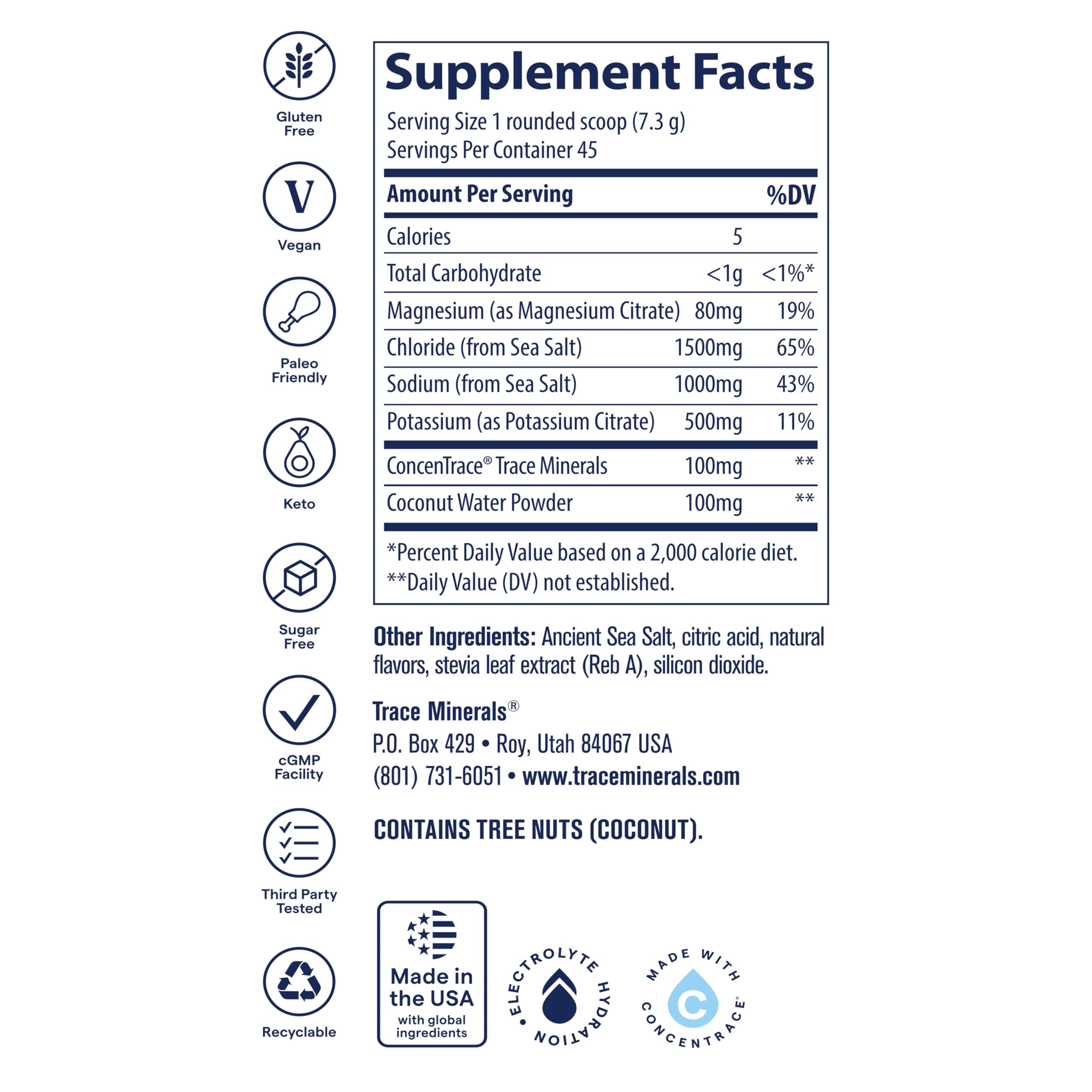 Trace Minerals bebida preparada en vaso mostrando hidratación rápida