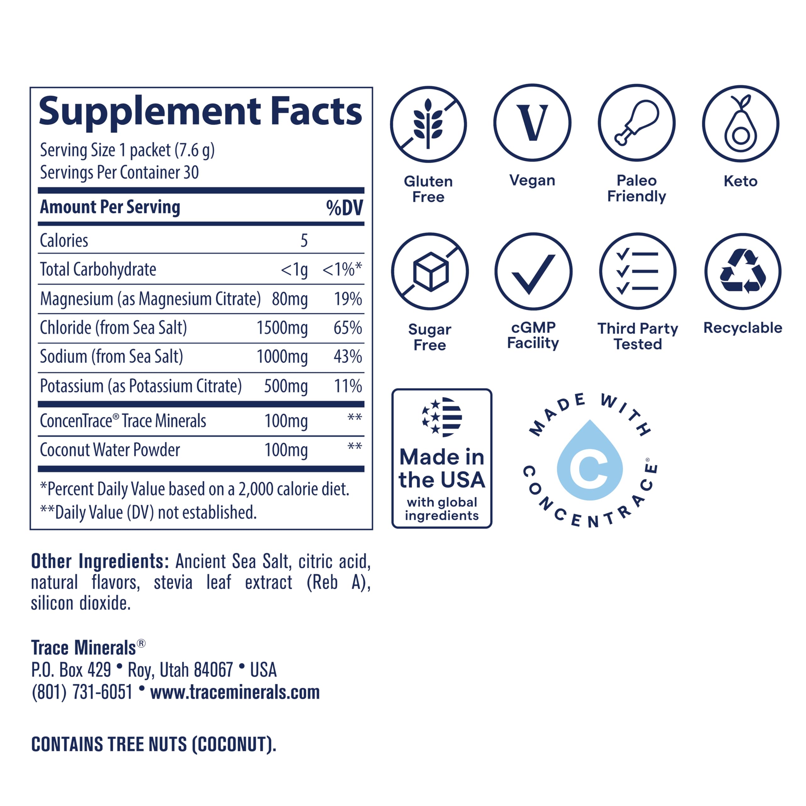 Trace Minerals bebida preparada en vaso que refresca tras ejercicio