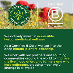 Traditional Medicinals etiqueta con sellos USDA Organic y kosher para confianza