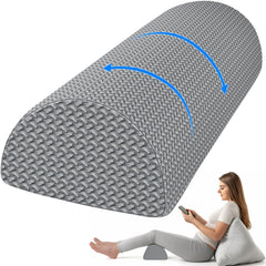 TranquilRelax vista frontal del cojín media luna con funda, soporte cómodo