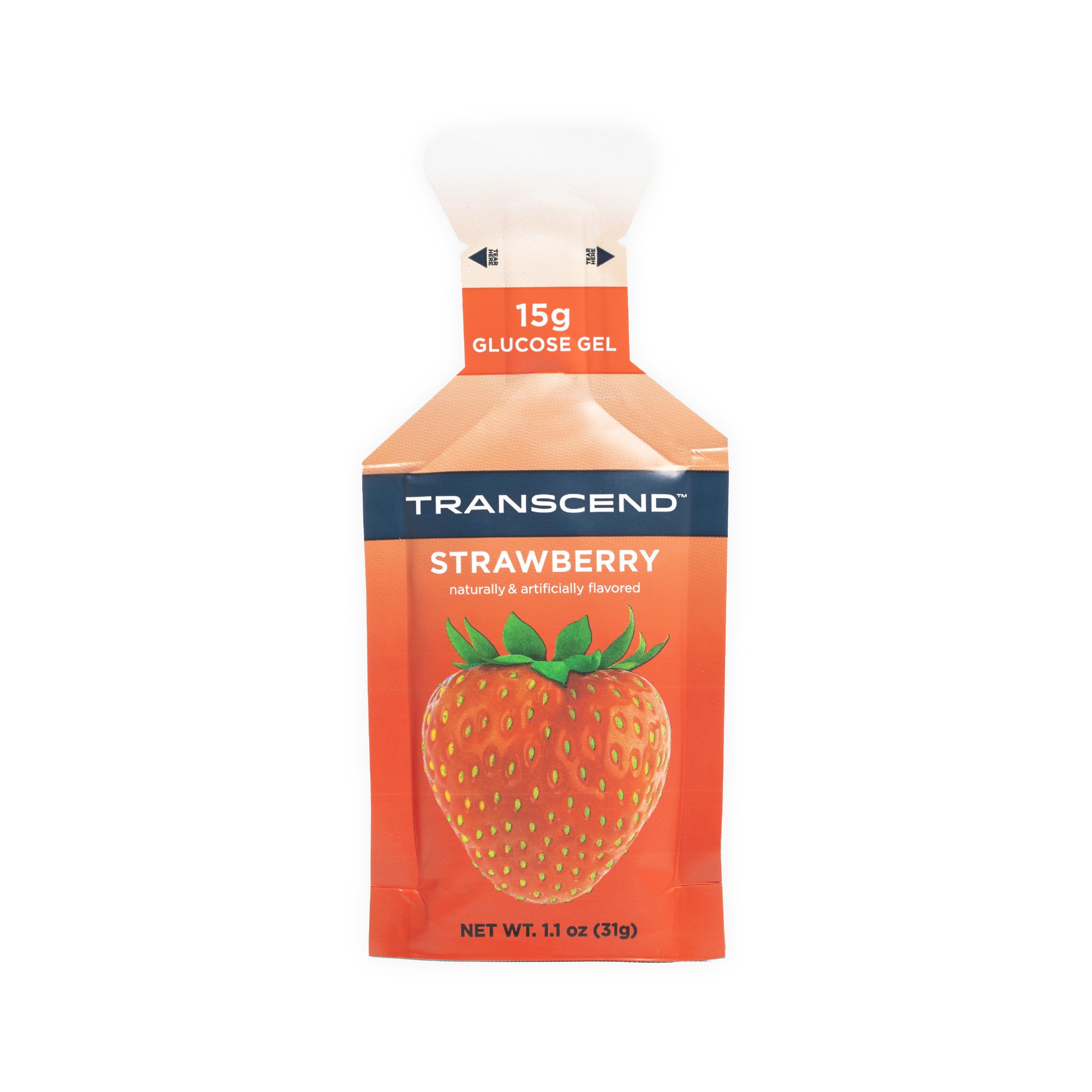 Transcend frente del empaque mostrando 24 sobres y ventaja de portabilidad