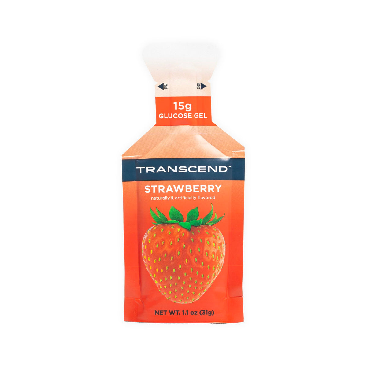 Transcend empaque frontal mostrando 10 sobres fresa, práctico para llevar