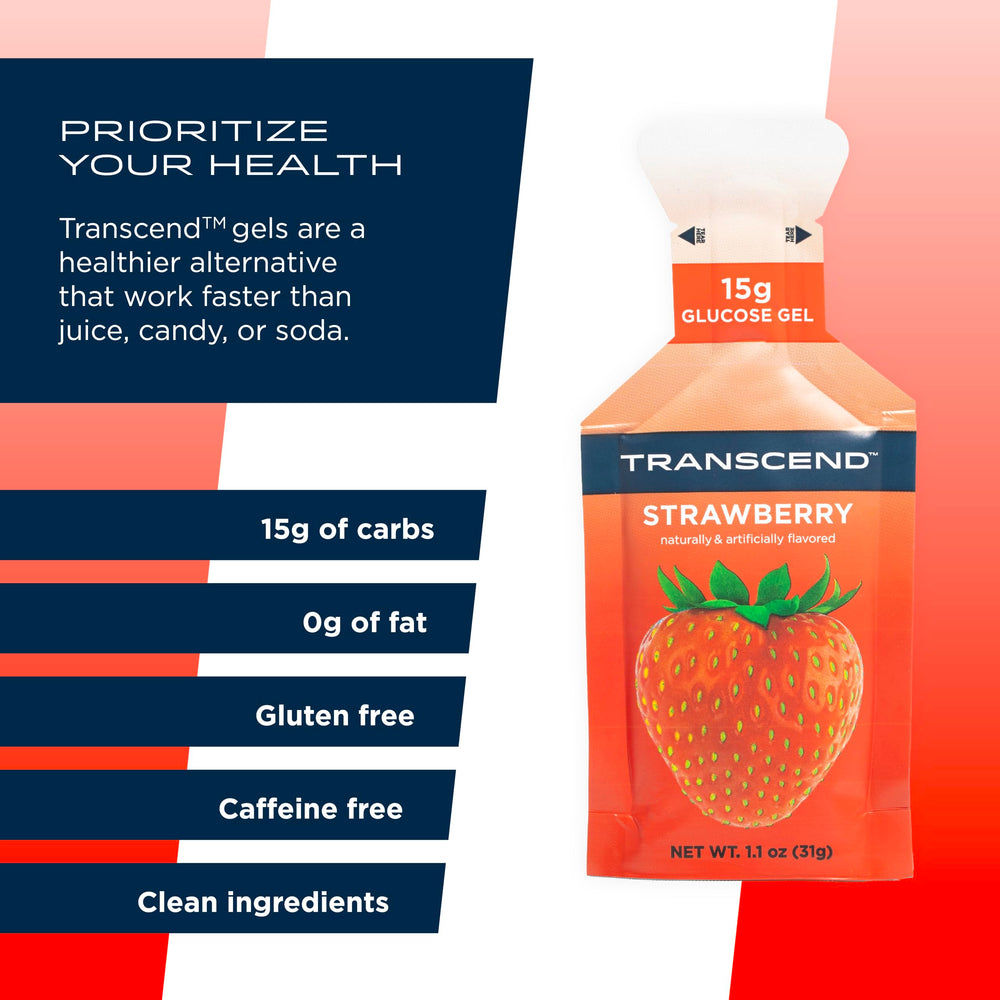 Atleta en bicicleta consumiendo Transcend fresa, impulso energético inmediato
