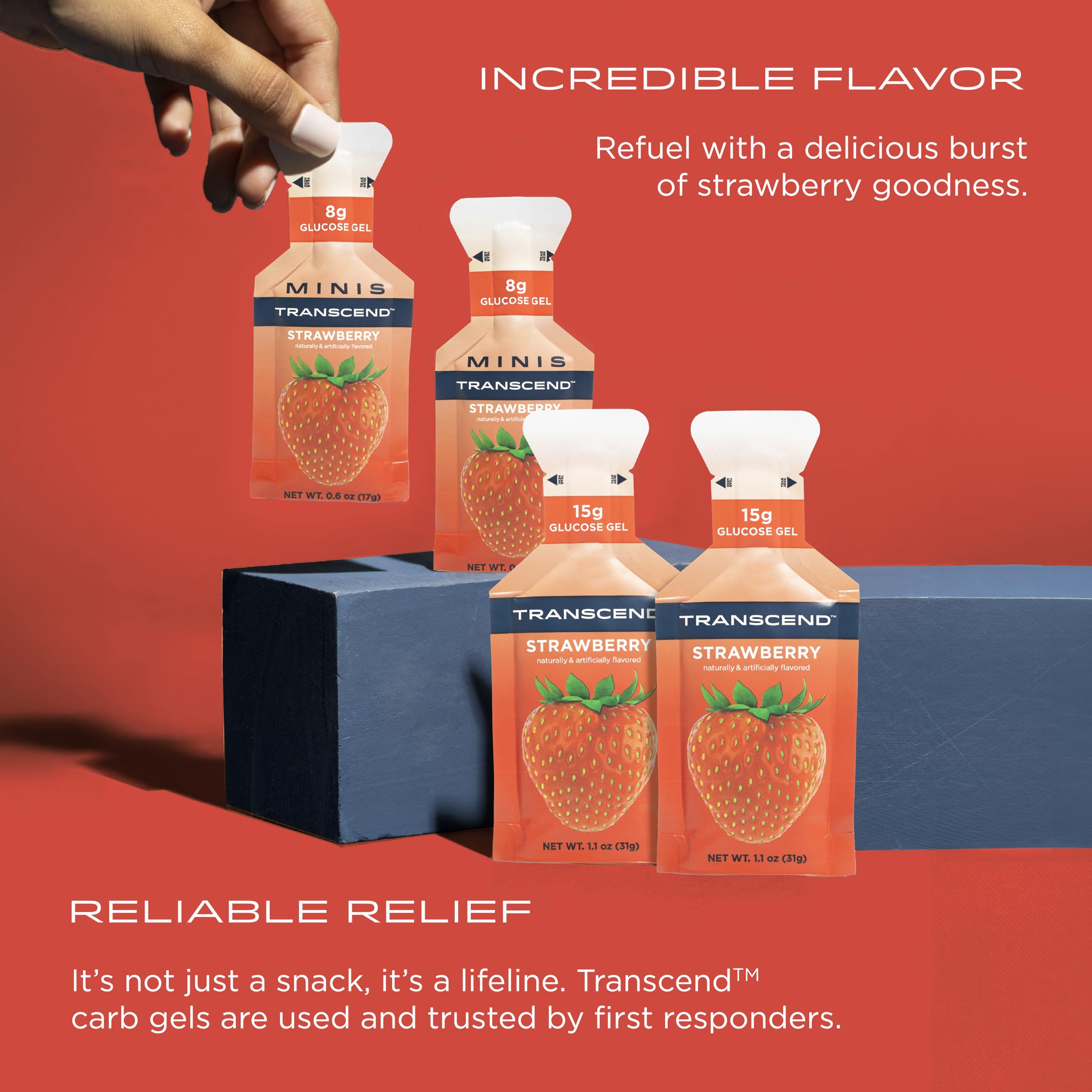 Transcend gel vertiéndose para ver consistencia y absorción rápida