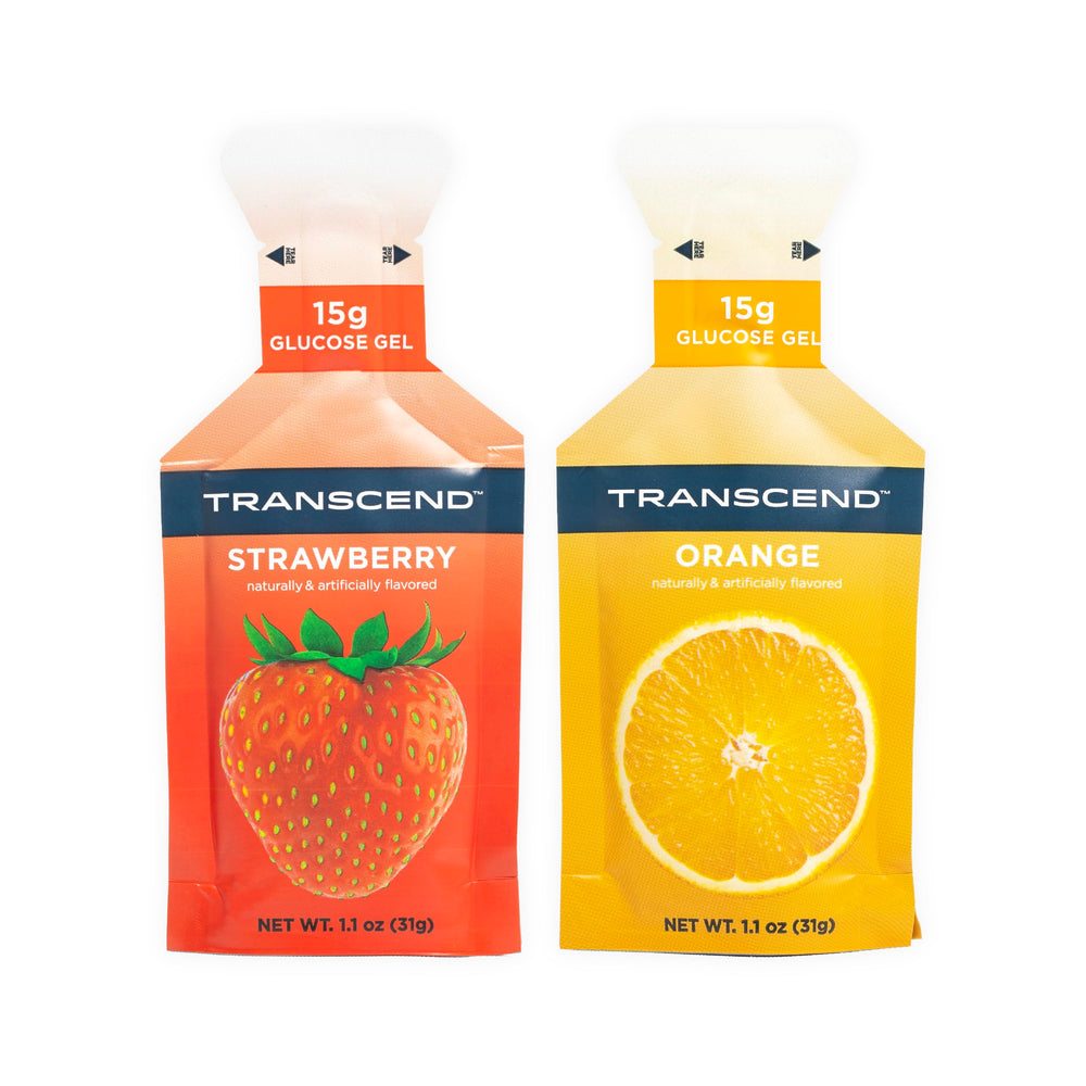 Transcend pack frontal con fresa y naranja mostrando presentación práctica