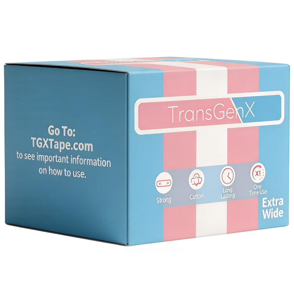 TransGenX paquete frontal mostrando rollo y color beige, aspecto discreto