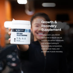 Detalle de ingredientes Transparent Labs: BCAA, glutamina y agua de coco