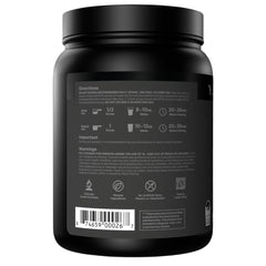 Escena lifestyle con atleta y Bulk Black, Transparent Labs enfoque sostenido