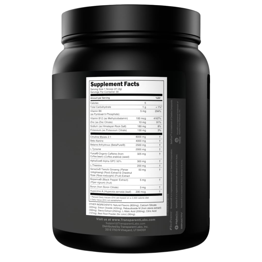 Cucharas con beta-alanina y citrulina, Transparent Labs ingredientes clínicos