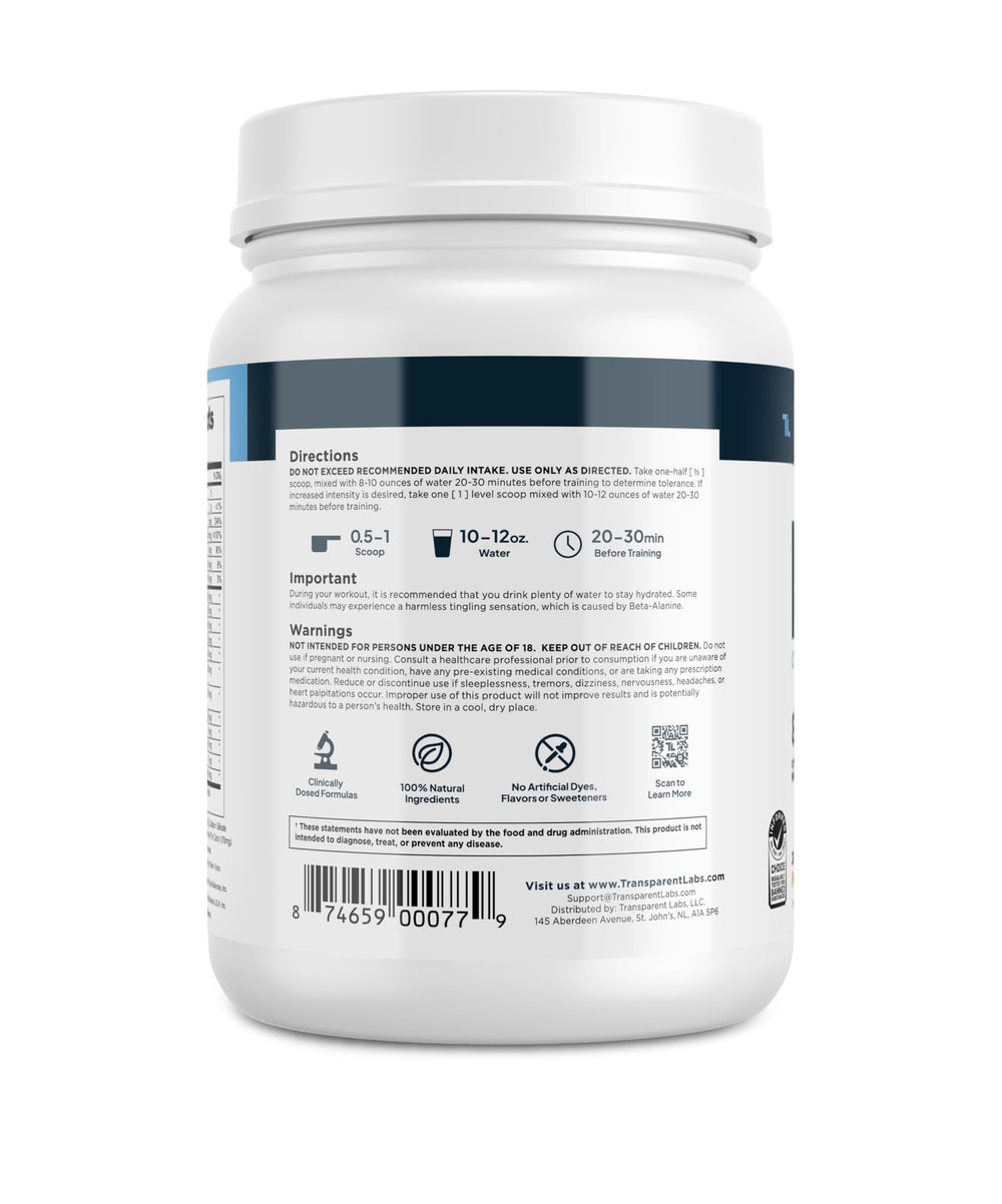Tapa y cierre del envase Transparent Labs Bulk asegurando frescura y manejo sencillo