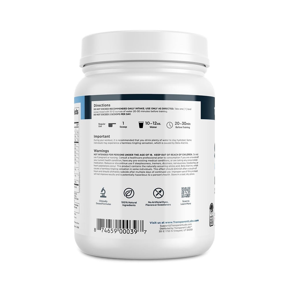 Transparent Labs atleta entrenando con producto para mayor resistencia y bombeo
