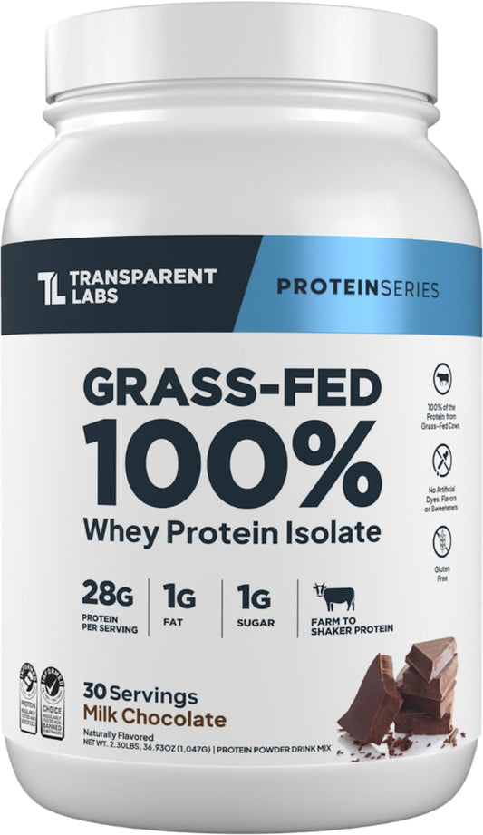 Transparent Labs frente del envase mostrando proteína limpia y 28 g por porción