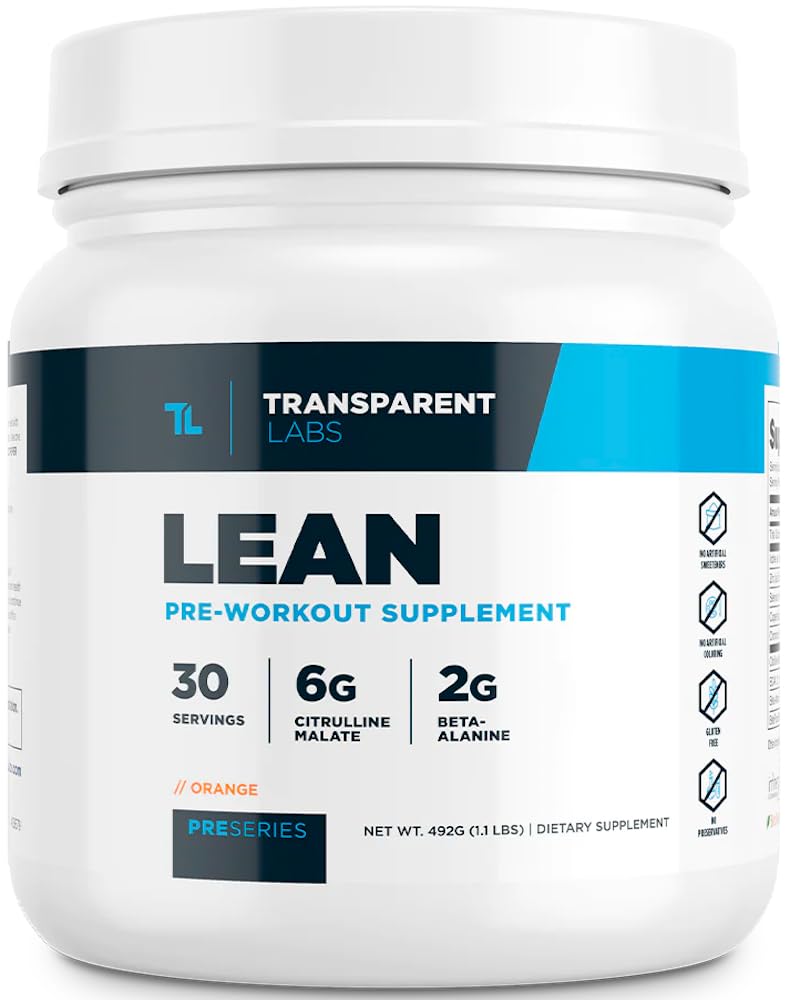 Transparent Labs envase frontal naranja mostrando marca y beneficios claros