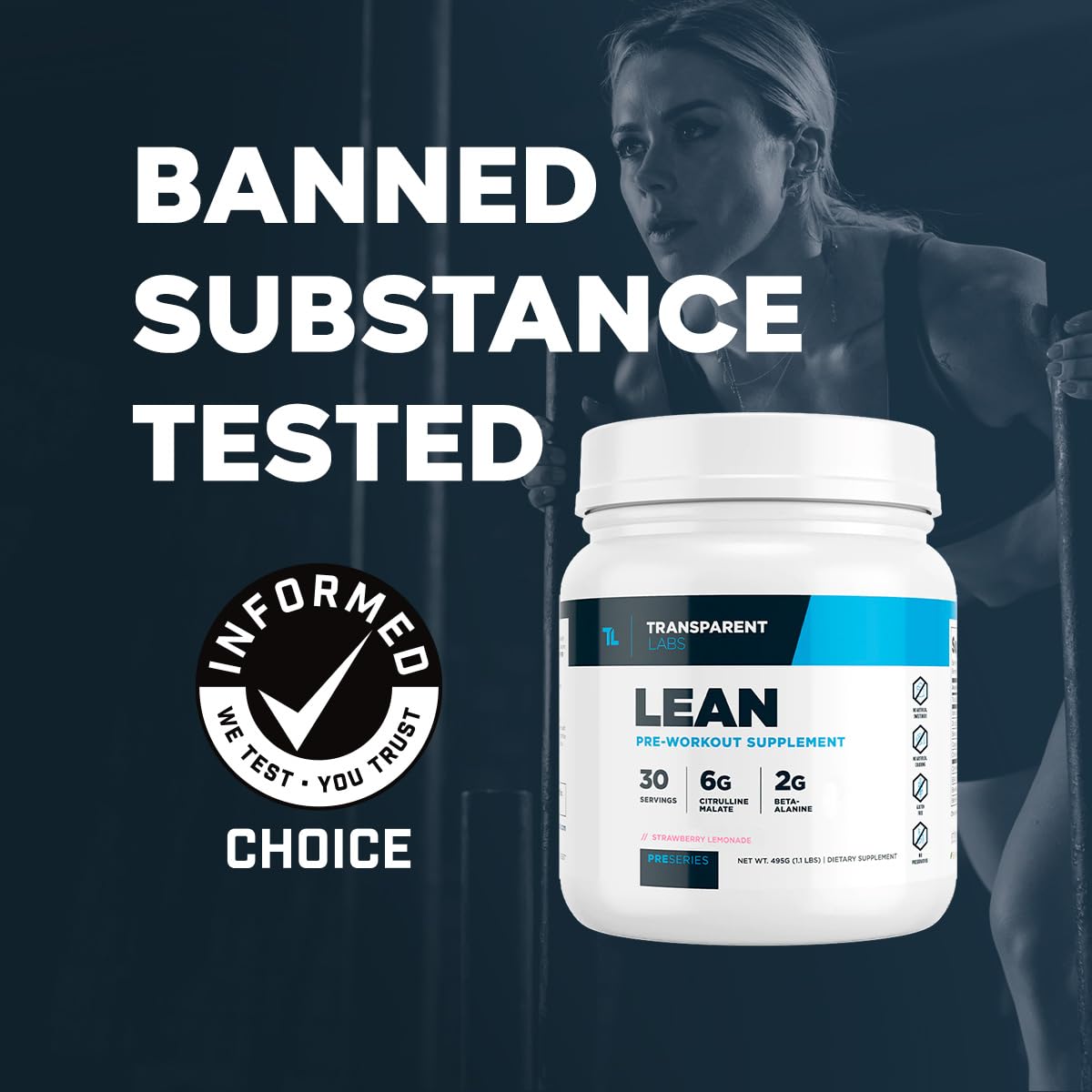 Polvo fine de Transparent Labs Lean mostrando textura ideal para mezclar
