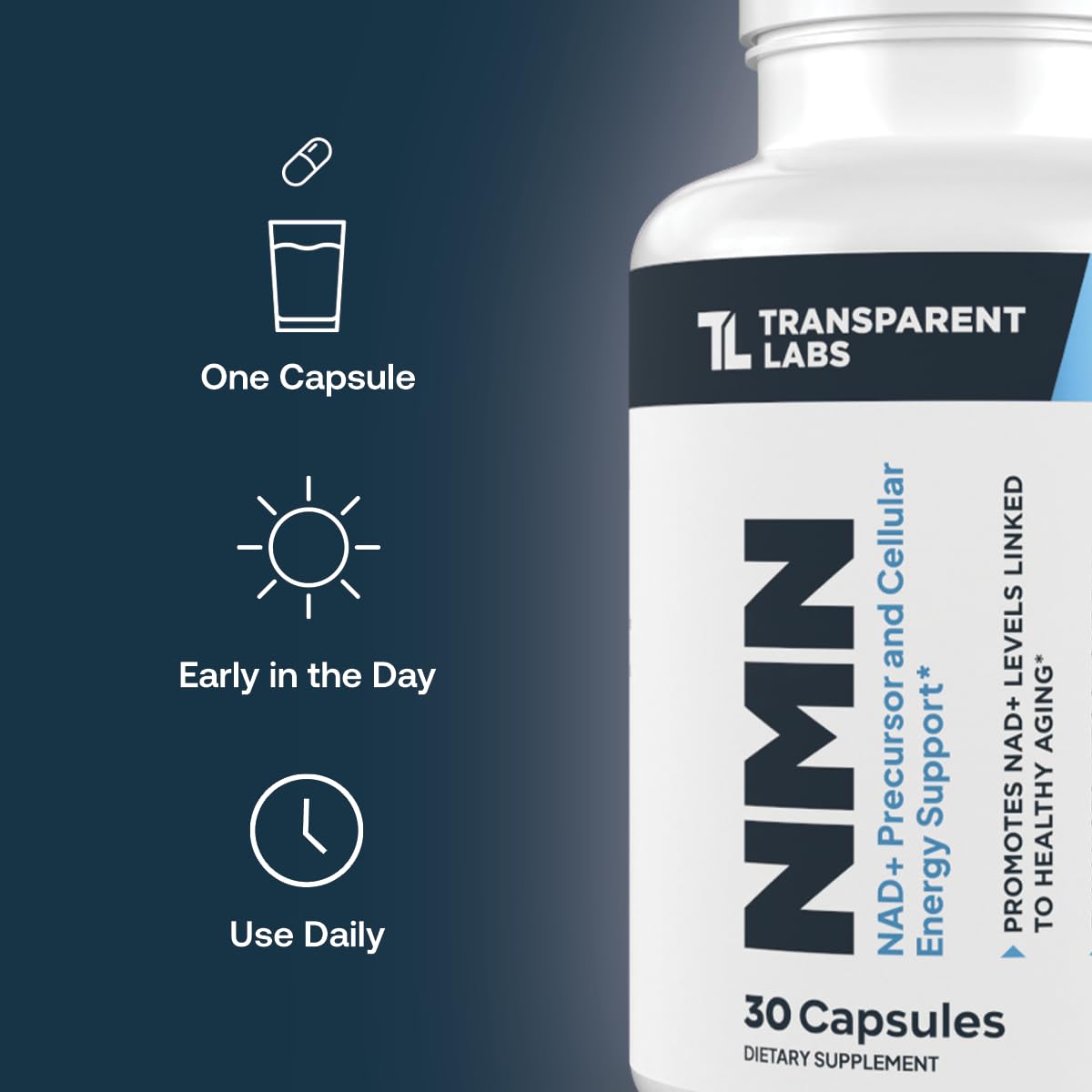 Etiqueta de Transparent Labs con información nutricional y dosis claras