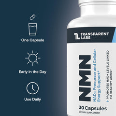 Etiqueta de Transparent Labs con información nutricional y dosis claras