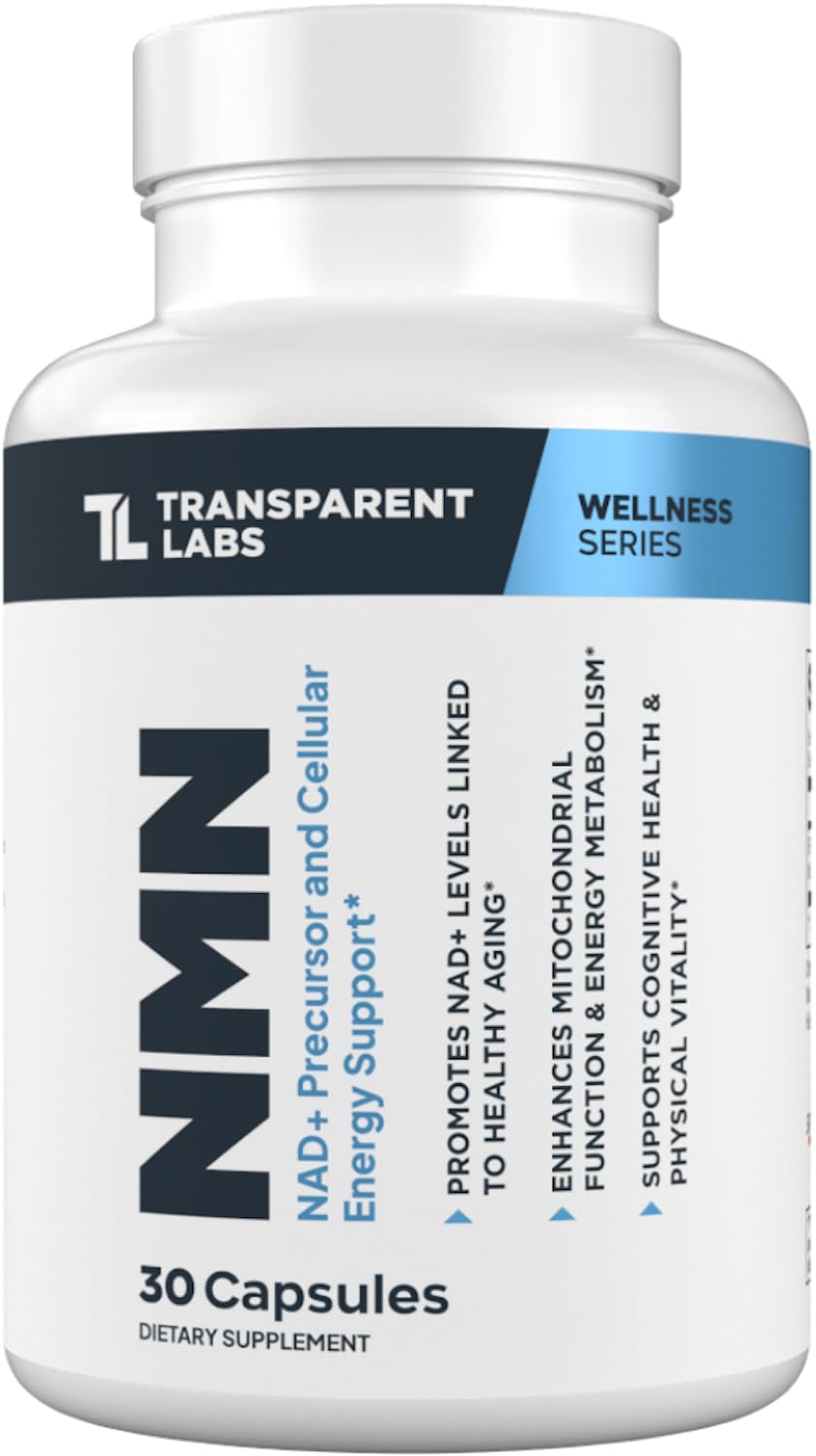Transparent Labs frasco frontal mostrando la presentación y beneficio de pureza