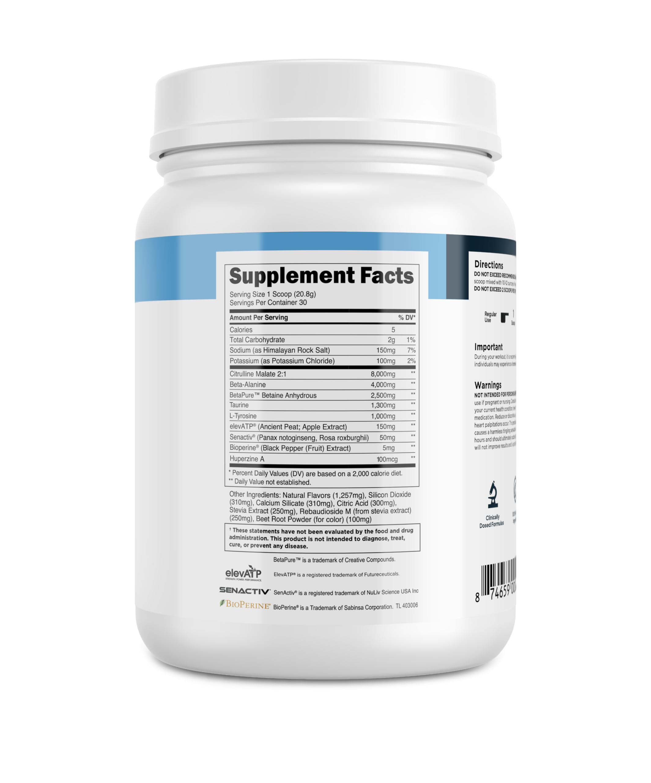 Transparent Labs etiqueta con información nutricional clara y transparente