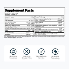 Vaso preparado con Lean Pre-Workout muestra bebida lista y energía sostenida para entrenar