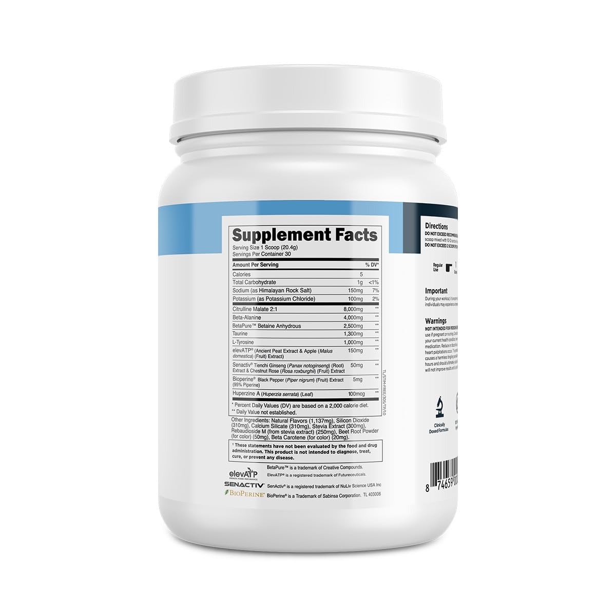 Transparent Labs vaso servido Tropical Punch listo para consumir antes de entrenar