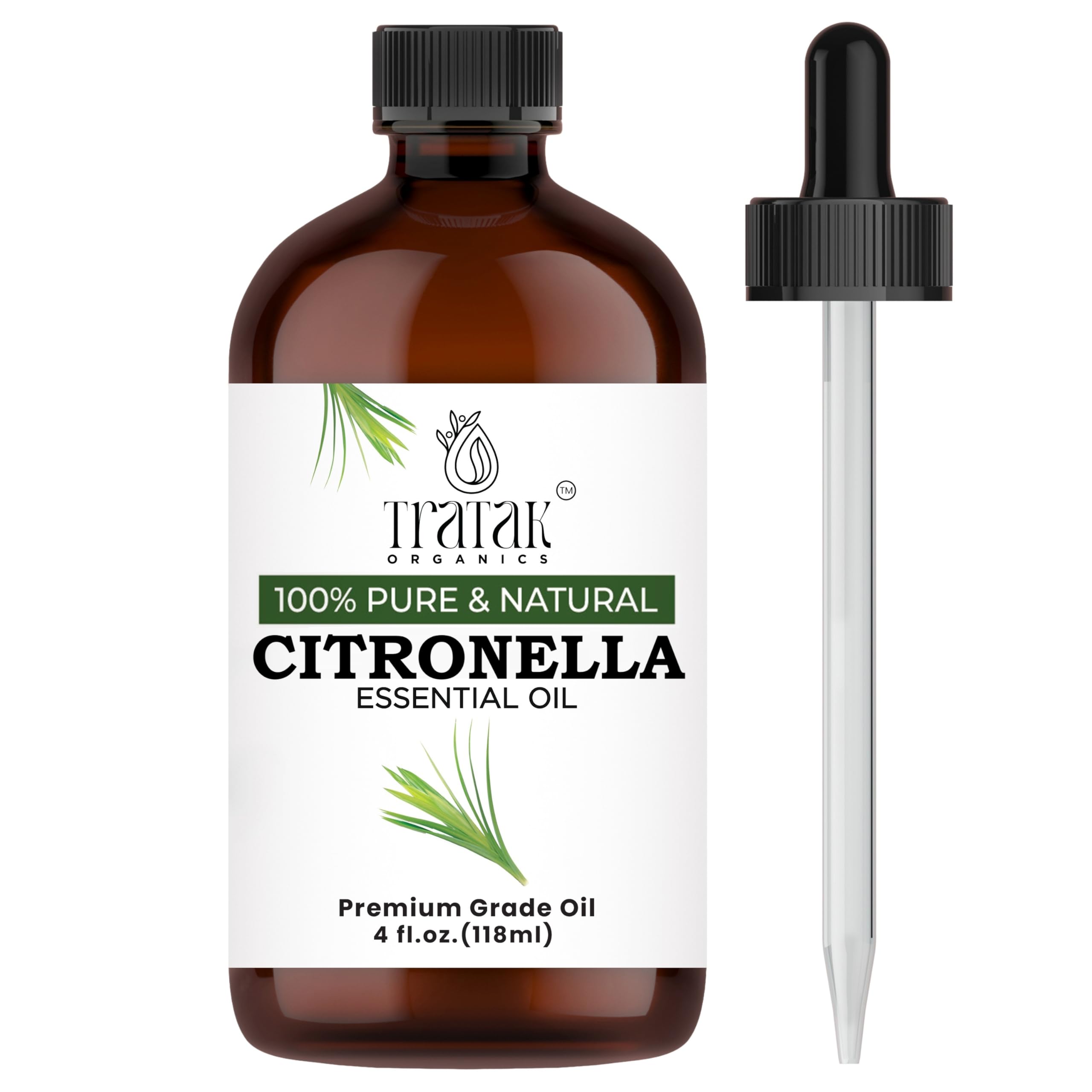 TRATAK ORGANICS botella frontal de citronela, protección y pureza