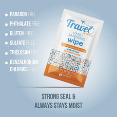 Travel Wipes cierre del sobre, empaque individual mantiene frescura