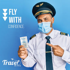 Travel Wipes en escena de viaje al aire libre, convenientes en movimiento