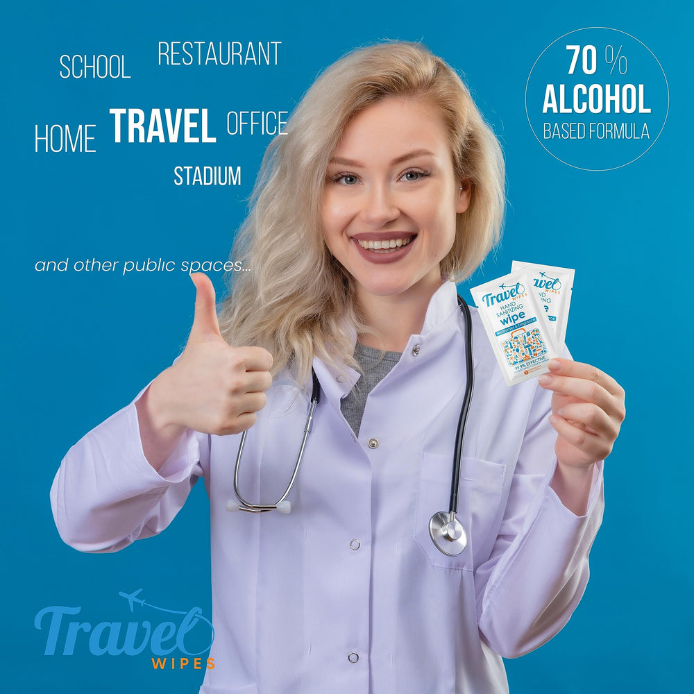 Travel Wipes toallita desplegada, mayor tamaño para mejor cobertura