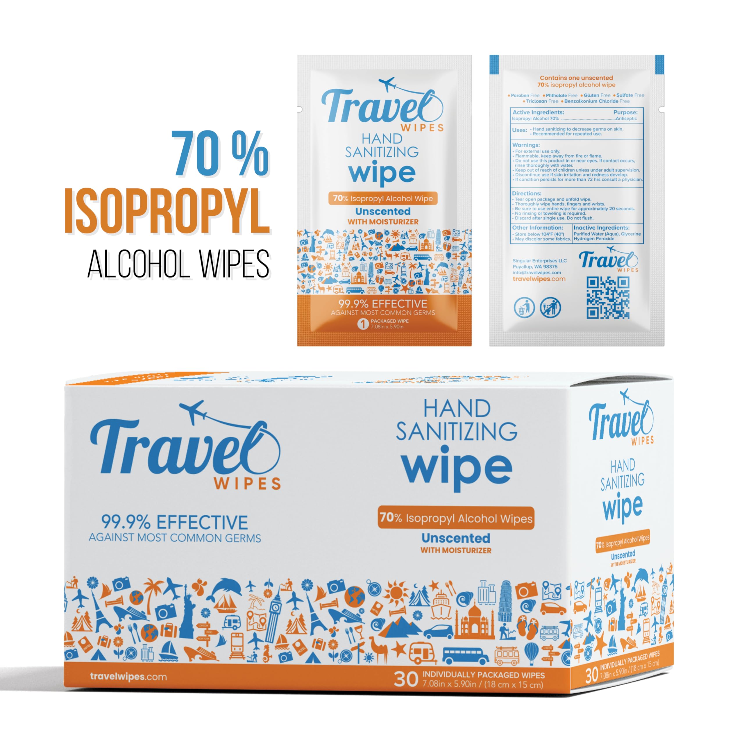 Travel Wipes toallita desplegada grande, mejor cobertura de limpieza